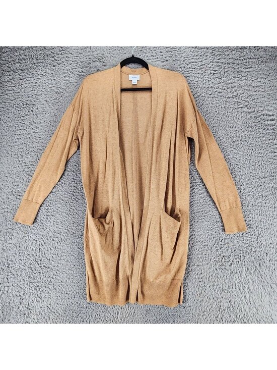 Old Navy Sweaters - Old Navy Sweater Womens Large Tan Long Sleeve Open Front Cardigan